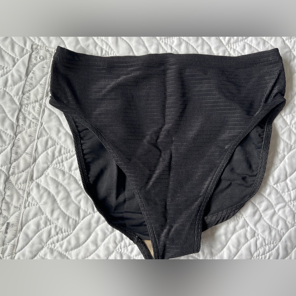 High-Waist Black Bikini Bottom - Classic Swimwear size 10/32